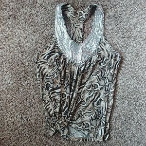 Sequin animal print top